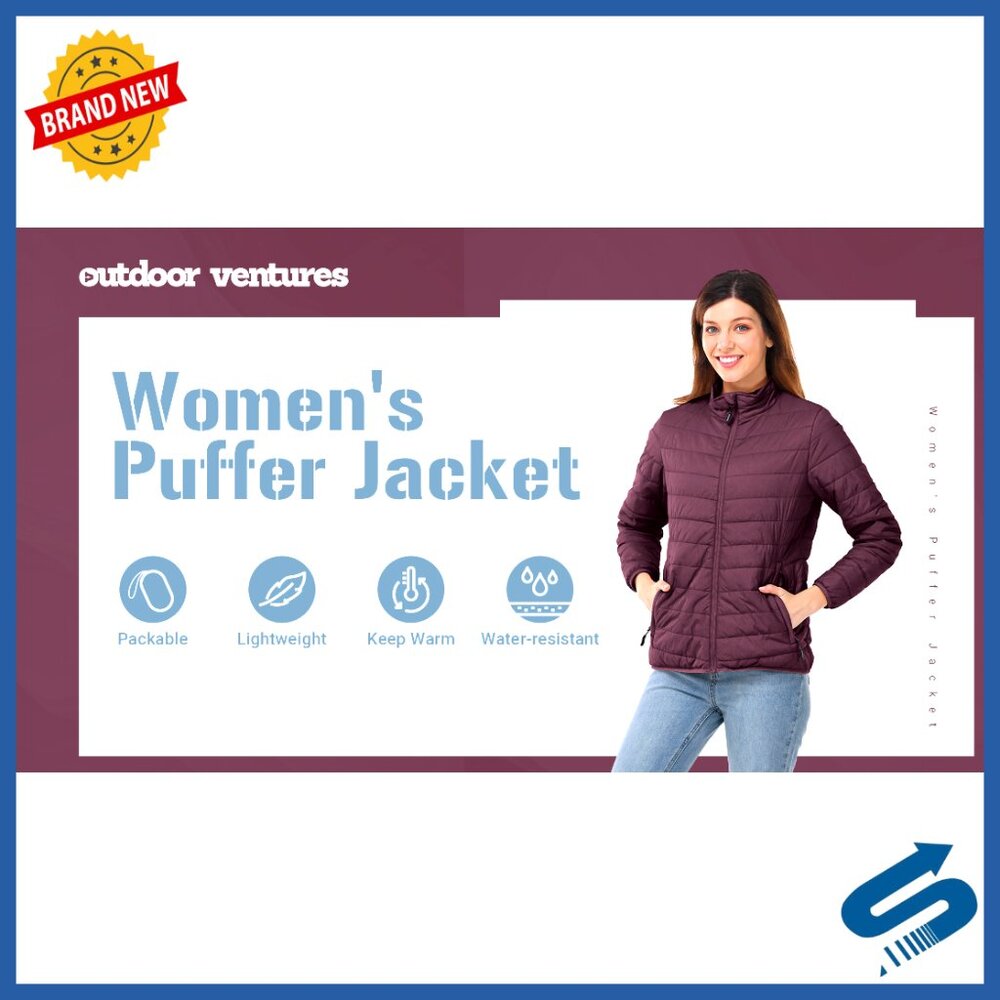Packable Full-Zip Puffer Jacket Insulated Quilted… - image 7